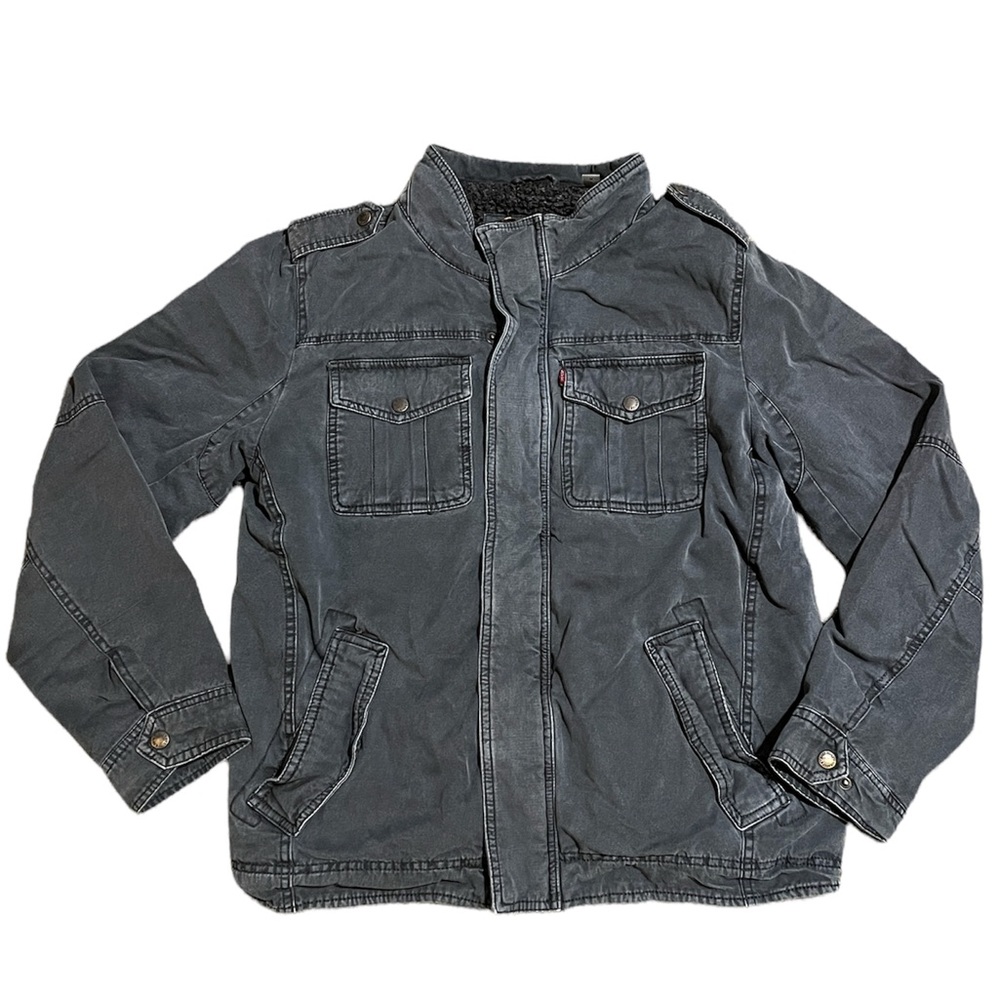 Men’s Levi Straus Gray Sherpa Lined Jean Jacket Size M